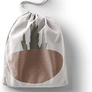 بوناميزون شنطة منتجات قطنية مطبوعة مع رباط، شنطة بقالة قابلة لاعادة الاستخدام، اكياس صديقة للبيئة وقابلة للتحلل البيولوجي، شنطة سفر، شنط تسوق، صديقة للبيئة، قابلة للطي، المقاس: 20×30 سم، لوحة قماشية