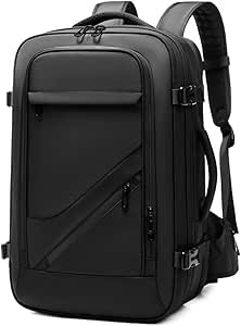 شنط ظهر لابتوب للرجال قابلة للتوسيع للابتوب مقاس 20 انش عازلة للرحلات والسفر مع مكان لفصل الاشياء الرطبة والجافة من ران ران جيه جيه، أكسفورد، لون واحد