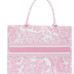 شنطة يد كبيرة توت عصرية من القطن والكتان من فينجينرووا، شنطة يد بسعة كبيرة مطرزة من قماش الجاكار بتصميم رترو رائع