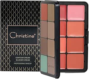 كرستين طقم باليت كونتور وبلاشر كريمي 12 لون