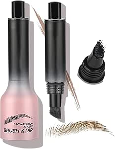 قلم تحديد الحواجب من ريفوري براو فيكشن مع جل سائل، قلم تلوين ومسحوق للحواجب، قلم حواجب بري مقاوم للماء ويدوم طويلا وسريع الجفاف (#01 اشقر)