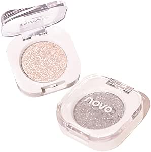 ظلال عيون لامعة مفردة بودرة خفيفة الوزن فائقة النعومة وقابلة للمزج مكياج كوري لامع متعدد الاستخدامات عبوتان لونين من نالاكال ذهبي