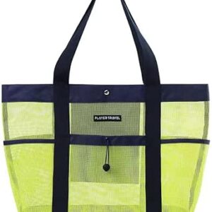 شنط شاطئ كبيرة جدا للنساء من لوكمزك، شنط شاطئ شبكية مثالية لاساسيات الشاطئ والعطلات، لون اخضر