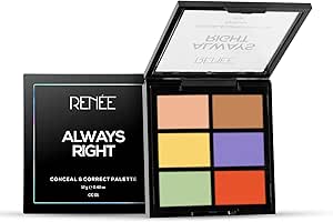 ريني باليت كونسيل اند كوريكت من اولويز رايت بوزن 12 غرام - خفيفة الوزن بملمس ناعم تزيل العيوب والندوب وتصبغ البشرة - توحد لون البشرة بسلاسة مع تغطية عالية وتركيبة قابلة للمزج