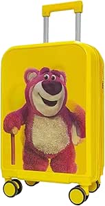 شنطة سفر خفيفة الوزن بجوانب صلبة مع قفل بكلمة مرور وعجلات دوارة 20 انش للاطفال من ريشير جو (اصفر)