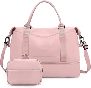 شنط عطلة نهاية الاسبوع للنساء، شنطة سفر شخصية مع جيب للاحذية، شنطة دفل للسفر طوال الليل مع جيب رطب وشنطة ادوات زينة منفصلة، شنطة لصالة الالعاب الرياضية والسفر والسباحة واليوغا والمشي لمسافات طويلة