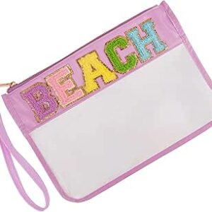 ايكوموت شنطة شفافة بتصميم حروف للسفر والشاطئ والوجبات الخفيفة للنساء والفتيات