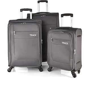 مجموعة شنط مرنة بعجلات من تراك، موديل B417/ لون رمادي (3 قطع), رمادي، نايلون