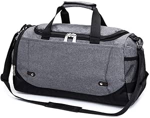 شنطة دفل للسفر وصالة الالعاب الرياضية من اكس او ار اس، شنطة يد كاجوال للامهات لقضاء عطلة نهاية الاسبوع، شنطة يد رياضية لليلة امتعة الصالة الرياضية وعطلة نهاية الاسبوع (اللون: رمادي)