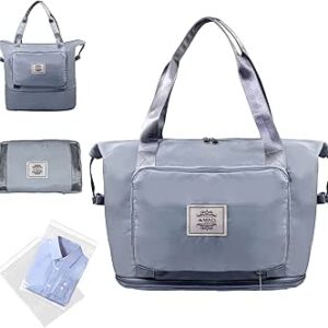 شنطة سفر قابلة للطي بسعة كبيرة، شنطة كتف رياضية متعددة الوظائف لفصل الجاف والرطب، شنطة سفر محمولة خفيفة الوزن من قماش اوكسفورد دفل مقاومة للماء، شنطة امتعة للرياضة وصالة الالعاب الرياضية والعطلات