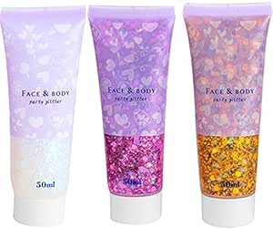 ميتريند جل جليتر للجسم، 3 قطع جل لامع للوجه والجسم، جليتر للوجه والشعر والاظافر
