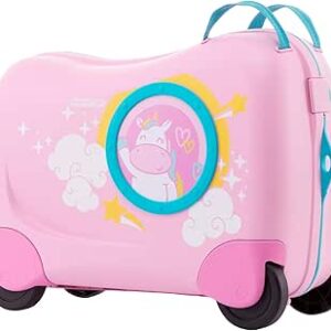 اميركان توريستر حقيبة تزلج بلاستيكية ذات 4 عجلات مدمجة بجوانب صلبة مقاس 14 انش من سكيتل (بينك)، بولي بروبيلين (PP)، زهري