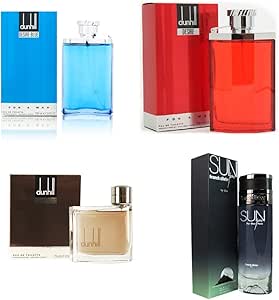 طقم مكون من 4 زجاجات عطر للرجال ديزاير بلو دانهيل وديزاير وبراون وسان جافا فرانك اوليفير 100.0 ملليلتر