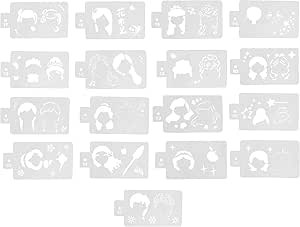 سوراندي مجموعة استنسل طلاء الوجه 34 قطعة للاطفال، استنسل رسم الوجه والجسم قابل لاعادة الاستخدام، استنسل مؤقت لتزيين حفلات اعياد الميلاد والمهرجانات، شخصية الاميرة