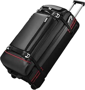 شنطة دفل بعجلات - شنطة سفر كبيرة 100 لتر مع 5 مقابض، احزمة ضغط، شنطة دفل شديدة التحمل لامتعة السفر ذات العجلات، شنطة سفر قابلة للتوسيع للرحلات الطويلة