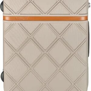 شنطة سفر برينسيس ترافلر ويسلر بتصميم كابوتشينو، شنطة سفر كبيرة وانيقة، مصنوعة من مادة ABS المتينة، مقاومة للخدش، 4 عجلات دوارة 360 درجة