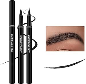 قلم تحديد حواجب سائل فائق النعومة ومقاوم للماء والتلطخ وسريع الجفاف 2 في 1 متعدد الوظائف 2 في 1 من بوني، مكياج مثالي للنساء