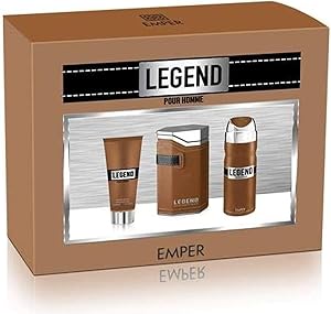 طقم هدايا ليجند من امبر، 3 قطع، للذكر، 100.0 ملليلتر