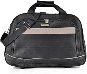 نيو ترافيل شنطة كتف من القماش الخشن للسفر مقاس 22 انش قطعة واحدة DQ21-12-22 لون اسود