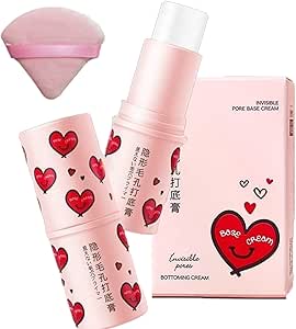 قلم برايمر وجه سحري مقاوم للماء ومضاد للماء من فاكاكا، برايمر برايمر غير لامع، برايمر برايمر غير مرئي للمسام، قلم برايمر مرطب للوجه (قطعتين)