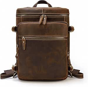 RANRANJJ حقيبة الظهر جلد ، حقائب الظهر المحمولة حقائب اليد حقيبة كتف للرجال في مكتب في العمل.، لون واحد