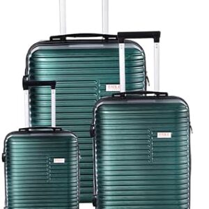 مجموعة شنط سفر صلبة مكونة من 3 قطع ايجل اكسبرس - عربات متينة بمقاسات 28 انش و24 و20 خيط اخضر أكريلونيتريل بوتادين ستايرين ABS