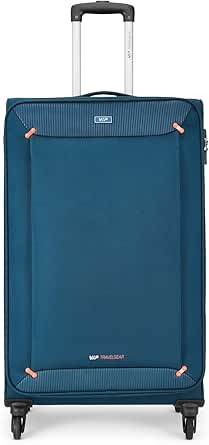 حقيبة سفر ستيبل بلس بـ 4 عجلات ناعمة من في اي بي- مقاس كبير 80 سم لون ازرق أزرق نايلون VIP