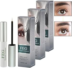 سيروم نمو الرموش الأقوى من 3 قطع طبيعي 100% يعزز النمو السريع للرموش لرموش أطول وأكثر سمكًا إطالة × مل اف اي جي