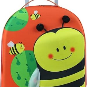 شنطة سفر بعجلات بتصميم نحلة ثلاثية الابعاد للاطفال من باير شيك 2000، لون برتقالي، بوليستر