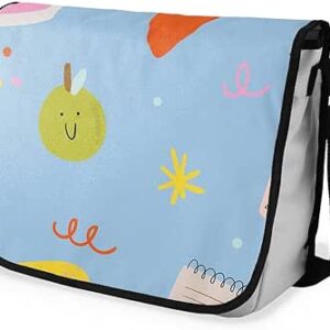 بوناميزون شنطة ماسنجر مدرسية مطبوعة رقميا للطلاب، شنطة كروس بودي وشنطة ساعي، شنطة كتف للمدرسة، العودة الى المدرسة، المقاس: 29 × 36 سم، ألوان متعددة