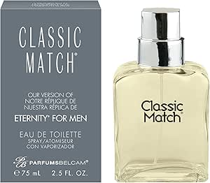 عطر بي بي بارفامز بيلكام كلاسيك ماتش للرجال، نسختنا من بخاخ ماء تواليت للمصممين، 75 مل