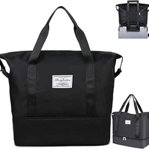 شنطة دفل للسفر من هاتيو، شنطة سفر رياضية من القماش الخشن بسعة 36 لتر مع حافظة بعجلات، شنطة توت كبيرة منفصلة جافة ورطبة، شنطة رياضية لصالة الالعاب الرياضية، شنطة عطلة نهاية الاسبوع للعطلات والرياضة