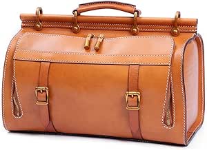 شنطة دفل يدوية الصنع من هاي ان، شنطة سفر رترو ماسنجر للياقة البدنية بسعة كبيرة (اللون: A، المقاس: 24 × 21 × 39 سم)