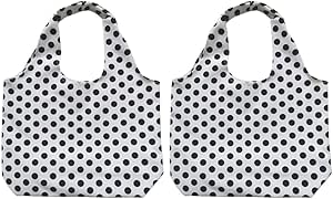 شنط يد كبيرة توت قماشية قابلة لاعادة الاستخدام مصنوعة من القماش الكتف، شنط كتف قطنية للنساء للسفر والعمل والتسوق والبقالة - قطعتين