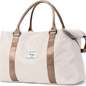 شنطة دافل رياضية كبيرة لصالة الالعاب الرياضية والسفر للنساء، شنطة عطلات تحمل على متن الطائرة، مناسبة للشاطئ والاقامة الليلية في المستشفى مقاومة للماء