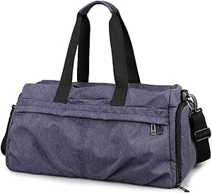 شنطة سفر خفيفة الوزن بسعة كبيرة، شنطة لياقة بدنية لفصل جاف ورطب للتدريب الرياضي بكتف واحد، شنطة سفر قماشية محمولة لصالة الالعاب الرياضية (اللون: ازرق) من مانيهوم