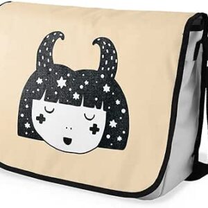 بوناميزون شنطة ماسنجر مدرسية مطبوعة رقميا للطلاب، شنطة كروس بودي وشنطة ساعي، شنطة كتف للمدرسة، العودة الى المدرسة، المقاس: 29 × 36 سم، ألوان متعددة