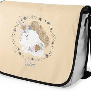 بوناميزون شنطة ماسنجر مدرسية مطبوعة رقميا للطلاب، شنطة كروس بودي وشنطة ساعي، شنطة كتف للمدرسة، العودة الى المدرسة، المقاس: 29 × 36 سم، ألوان متعددة