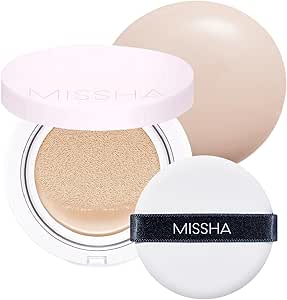 كريم اساس ام ماجيك كوشن يدوم طويلا بعامل وقاية من اشعة الشمس 50+/PA+++ رقم 21 - تغطية عالية/كريم مرطب ميشا جاف، متعدد الألوان