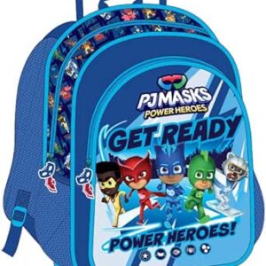 بي جيه ماسك شنطة مدرسية بعجلات للجنسين، مقاس 13 انش، ازرق، بوليستر