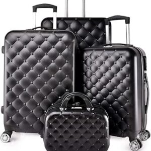 مجموعة شنط سفر للبالغين من الجنسين من نيو ترافيل، 4 قطع، AQ18815 - أسود