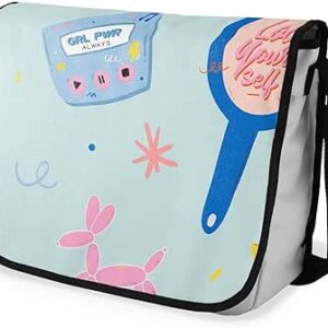 بوناميزون شنطة ماسنجر مدرسية مطبوعة رقميا للطلاب، شنطة كروس بودي وشنطة ساعي، شنطة كتف للمدرسة، العودة الى المدرسة، المقاس: 29 × 36 سم، ألوان متعددة