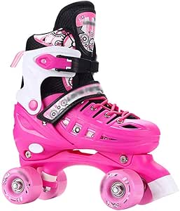 حذاء تزلج رباعي العجلات للبنات من اتش اس اس زد ان، لون بينك