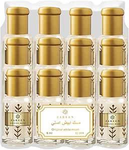 طقم 12*6 مل مسك الطهارة مسك ابيض اصلي 6 مل، للجنسين