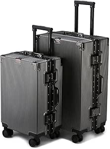 مجموعة حقائب سفر صلبة بدون سحاب من البولي كربونات مكونة من قطعتين بعجلات دوارة 360 درجة من ستار جولد، لون بيج، SG-PC430