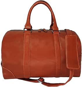 ماندافا شنطة دفل للسفر من الجلد الطبيعي للجنسين، شنطة كتف لعطلة نهاية الاسبوع الليلية (برتقالي)