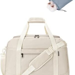 ايكو هاب شنطة سفر 30 لتر من ايزي جيت، شنطة امتعة يدوية مقاس 45 × 36 × 20 سم مع جيب لاب توب 14 انش، شنطة امتعة قابلة للحمل مع جيب رطب وشنطة احذية للنساء والرجال، مرشحة للحصول على براءة اختراع (بيج)