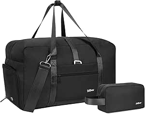 شنطة رياضية لصالة الالعاب الرياضية، حقائب كتف لعطلة نهاية الاسبوع، شنطة دفل للسفر مع جيب للحذاء وشنطة توتس لليوغا للنساء، اسود، من سبورتس نيو، البوليستر