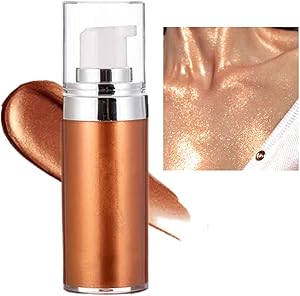 زيت ملمع سائل للجسم بتركيبة حريرية ومرطبة، هايلايتر سائل لامع لاضاءة البشرة ومكياج الوجه