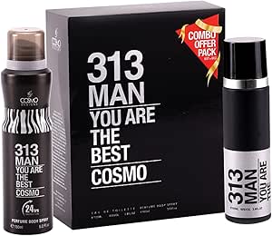 سي دي كوزمو ديزاينز مجموعة هدايا مان يو ار ذا بيست من 313 - او دي تواليت 100 مل + بخاخ عطر للجسم 150 مل - مجموعات هدايا للرجال - عطر للرجال